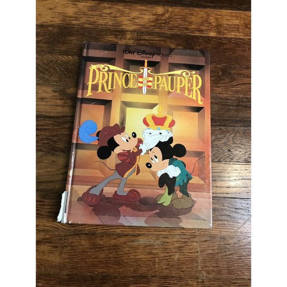 Disney The Prince and the Pauper Book Vintage 1990 Large Hardcover Gallery Twin